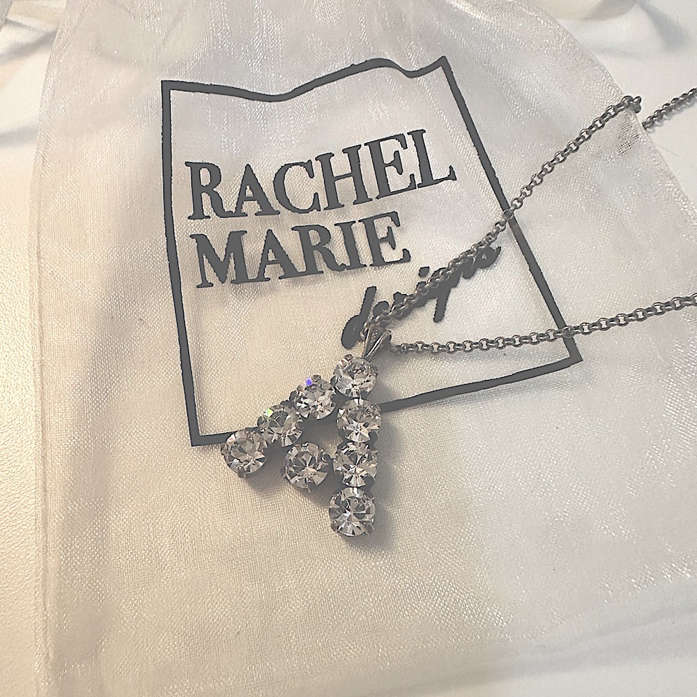 Rachel Marie 18’ initial rhinestone bling “A” letter chain necklace. Perfect!